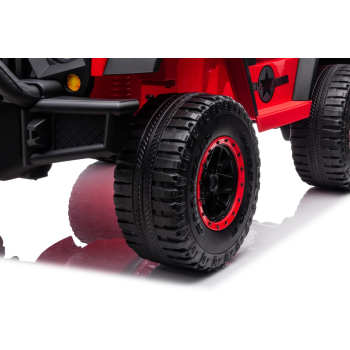 Autko terenowe Geoland Power dla 2 dzieci Czerwony + Pilot + Silniki 2x200W + Bagażnik + Radio MP3 + LED